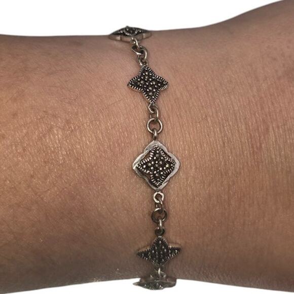 Art Deco Style Sterling Silver 925 Marcasite Bracelet - New with Tags - Picture 2 of 7